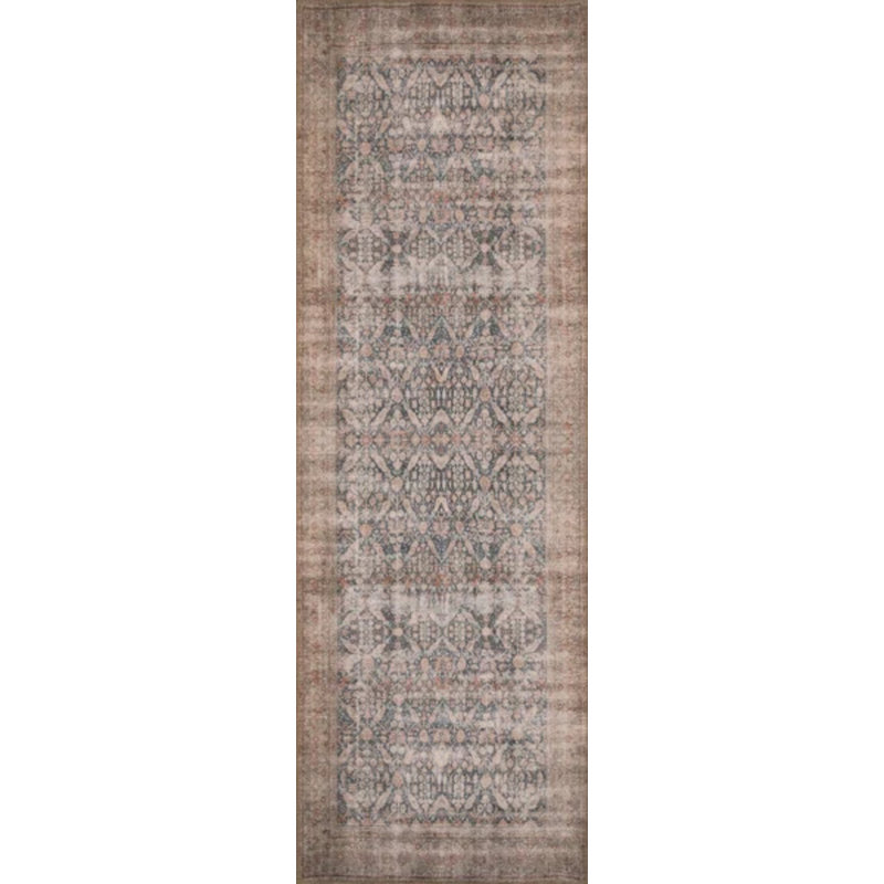 Machine Woven Cotton/Polyester Area Rug in Blue, Runner 2'6" x 7'6"