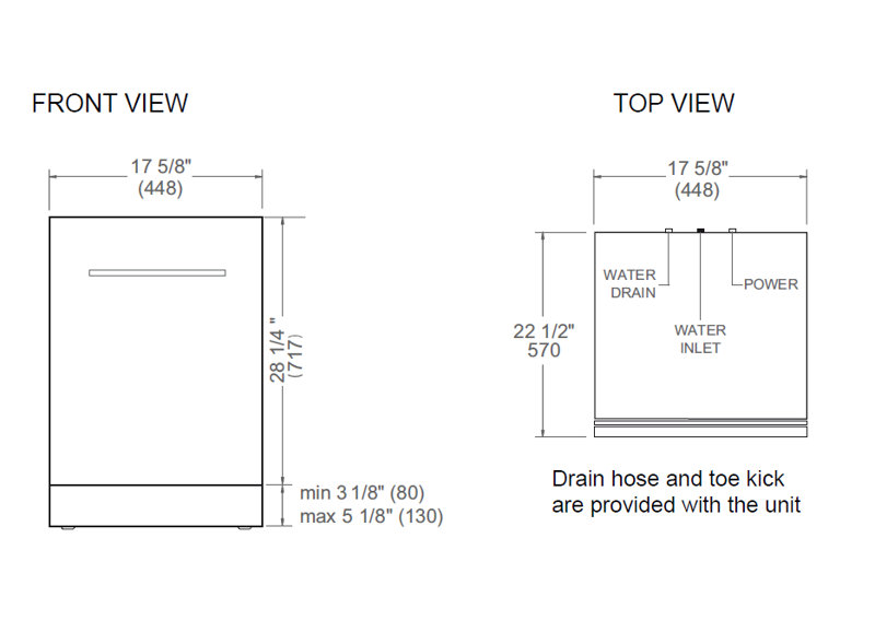 Bertazzoni 17.63'' W Built-In Dishwasher with Stainless Steel Tub
