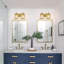 Luminaire de meuble-lavabo industriel moderne avec abat-jour en verre, finition élégante, éclairage ambiant doux, installation câblée, compatible avec les ampoules E26-904197803-904197801