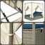 Outdoor Rattan Daybed, Adjustable Back, Polyester Cushion, With Canopy, Steel Frame, Easy To Install-266713959