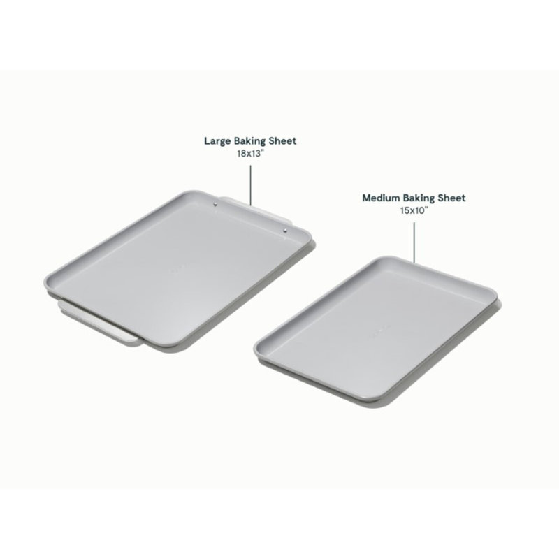 Caraway Duo de plaques de cuisson antiadhésives en céramique, Gris