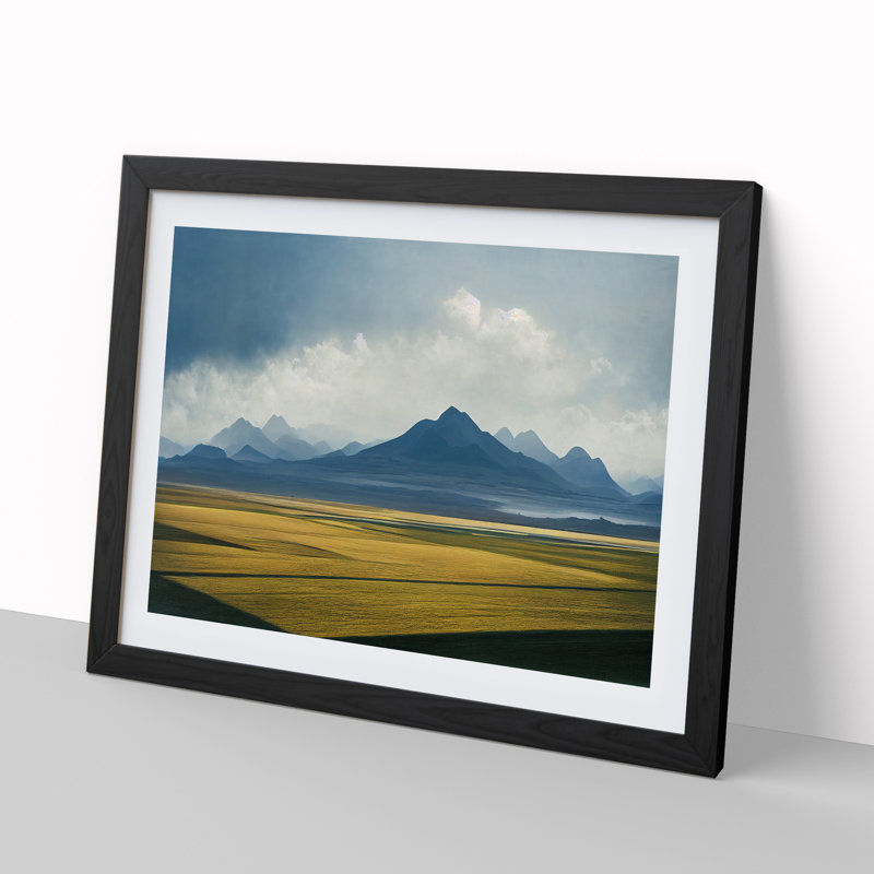 Compelling Mountain Landscape - Single Picture Frame Print, 46cm H x 64cm W x 2cm D, Black