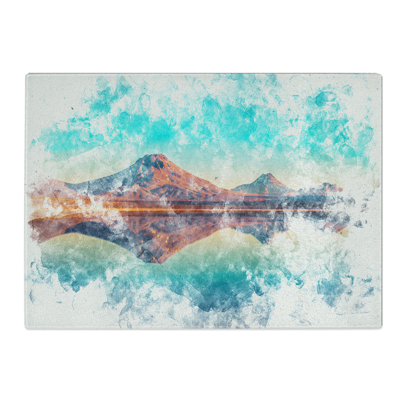 Tempered Glass Reflection upon a Lake in Chile Chopping Board, 20 cm x 28.5 cm