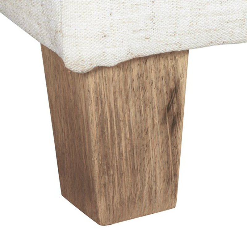 Repose-pieds carré avec rangement 17,5 "Asha, Tissé texturé crème