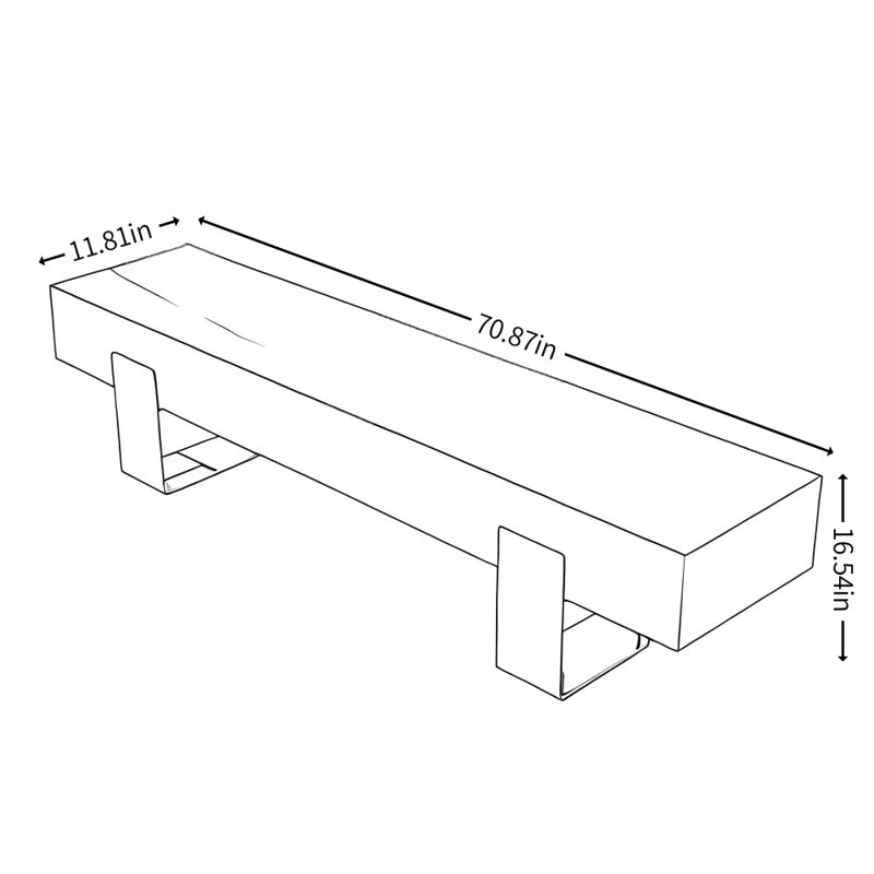 Banc simple en bois massif brun-noisette