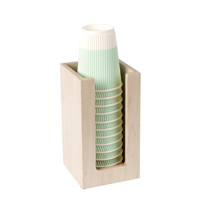 Blonde Maple Wood Countertop Cup / Lid Organizer