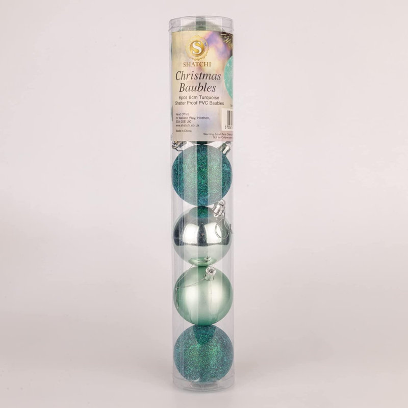Polyvinyl Chloride (PVC) Bauble, 5cm H x 5cm W x 5cm D, Blue