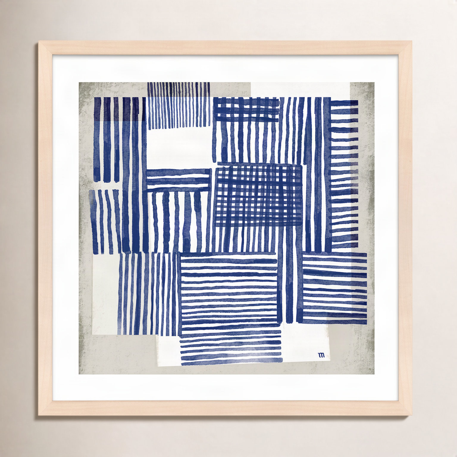 Book Shelf Painting by Marco Marella, 44" H x 44" W x 1.25" D, Maple Framed
