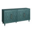 Armoire de rangement bleu marine avec poignée en métal tendance et portes à fleur complexes pour le hall d'entrée