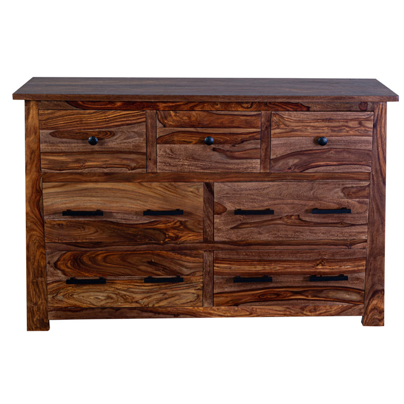 Commode double 7 tiroirs Ringgold, Brun
