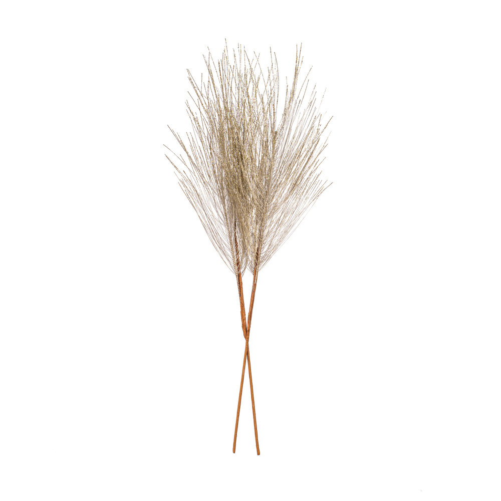 24" Metallic Pine Needle Spray, Champagne