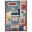 Tapis oriental multicolore géométrique moderne unique 4 x 6 One-of-a-Kind