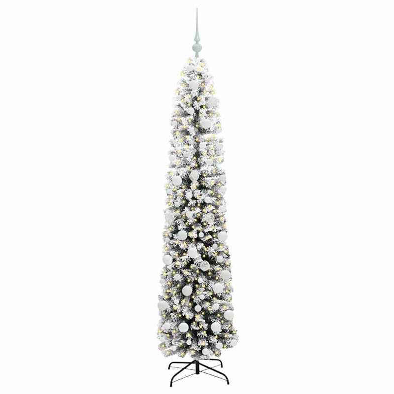 Artificial Christmas Tree with 300 LEDs with Stand, White, 5.91' H
