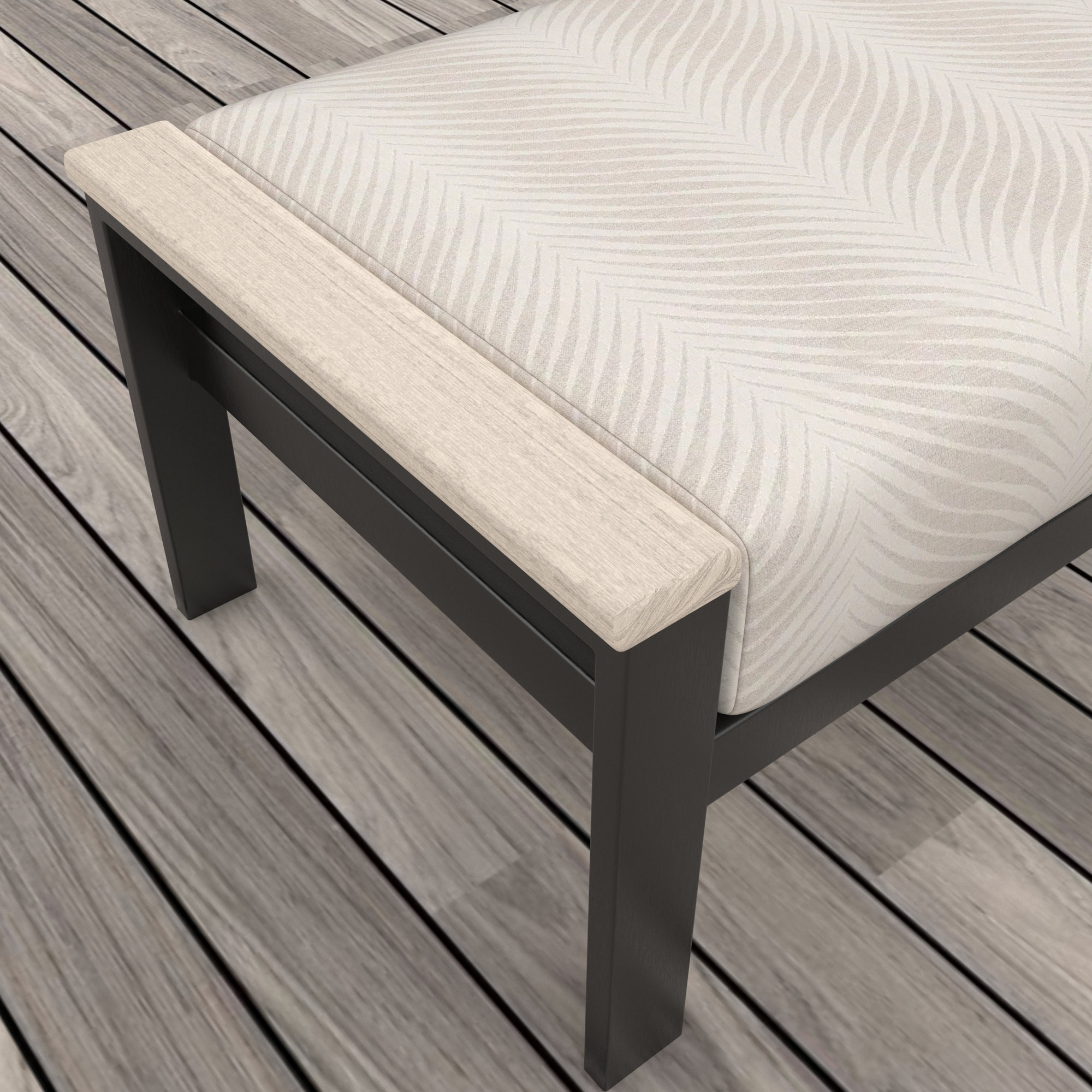 Townsend Outdoor Ottoman with Sunbrella® Cushion, Cloud Out Cloud