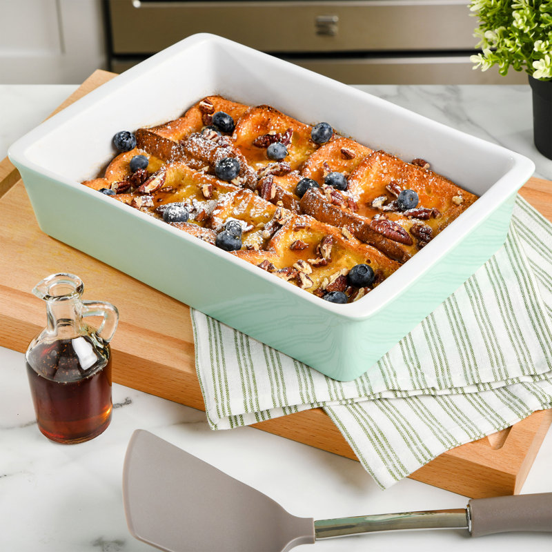 Martha Stewart 1 Qt. Stoneware Rectangular Baker, Mint
