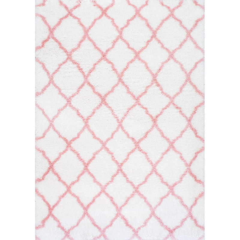 Longlier Shaggy White Rug, Rectangle 201 x 274cm
