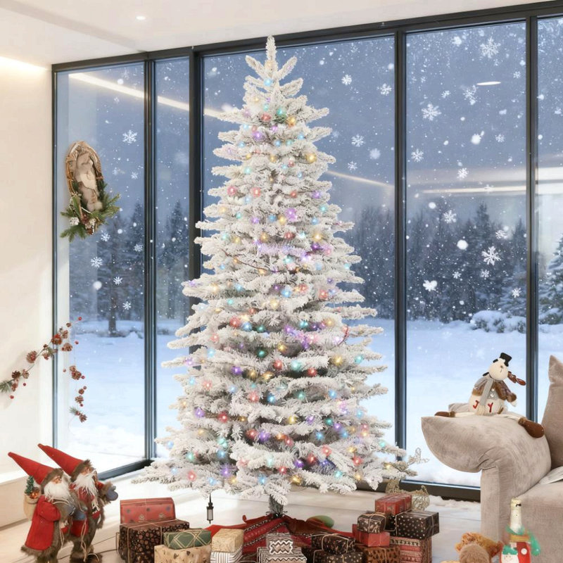 Arbre de Noël artificiel enneigé 7,5 pi, H 7,5 pi
