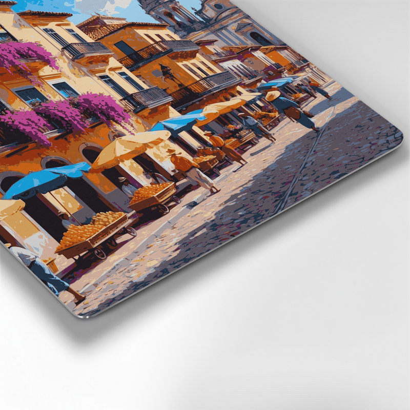 Art mural en métal villes de Cartagena, Colombie, H 12 po x l 12 po