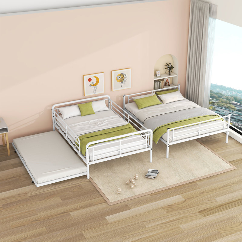 Alexionna Kids Full Over Queen Bunk Bed with Trundle, White