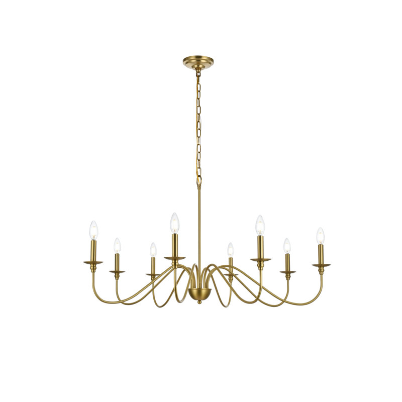 Luminaire suspendu unique Maus, Or satiné, 8 lumières, H 21,8 po x l 42 po x P 42 po