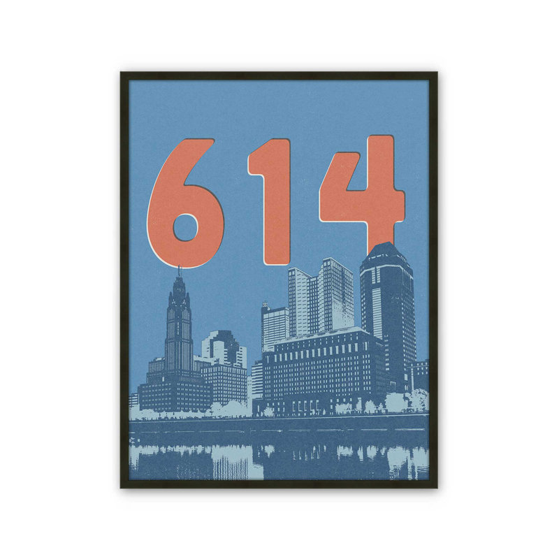 «614» par Deny Designs, reproduction d'art, 24 x 18, Noir, Impression encadrée