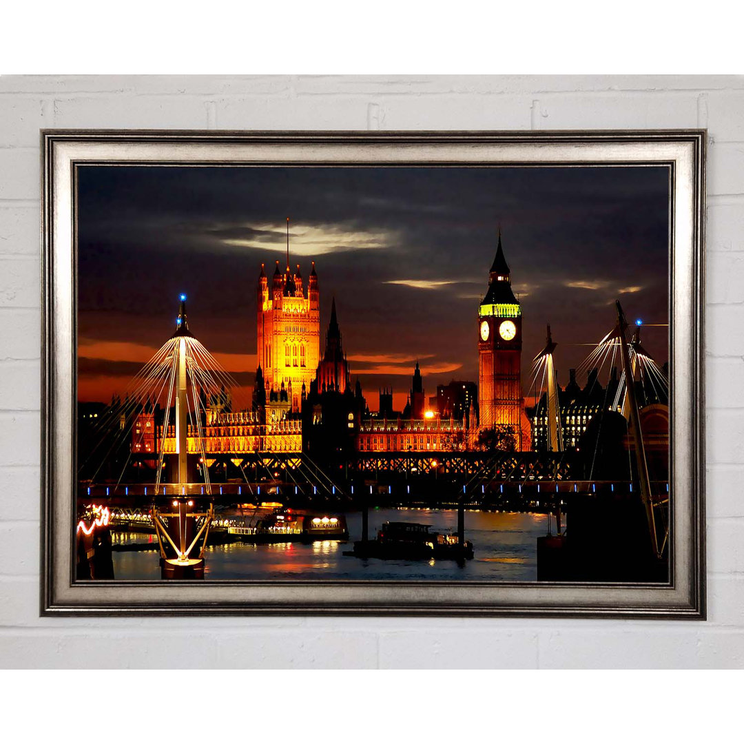 London Houses Of Parliament Lights - Einzelne Bilderrahmen Kunstdrucke