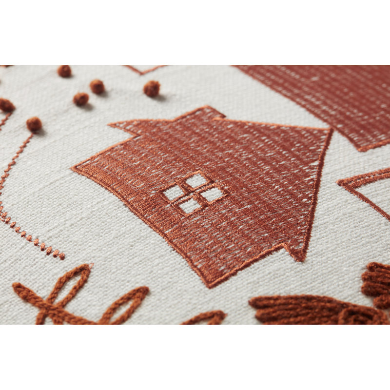Embroidered Throw Pillow, No Fill
