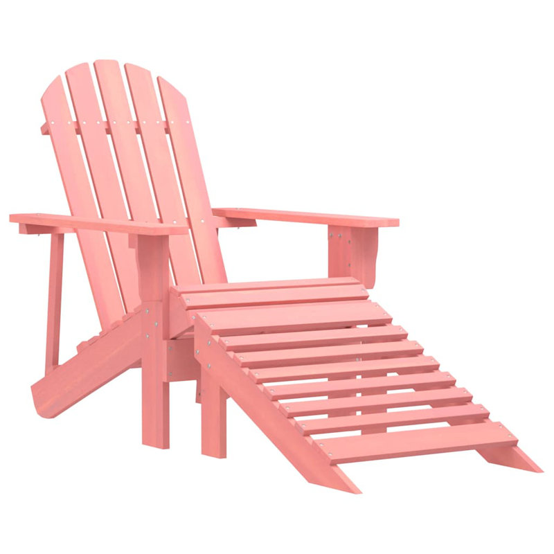 Chaise Adirondack de patio avec repose-pieds Wakarusa, Rose