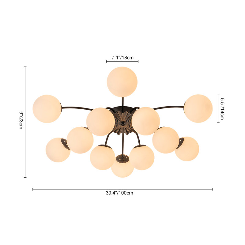 Coblitz Glass Semi Flush Mount , Matte Black