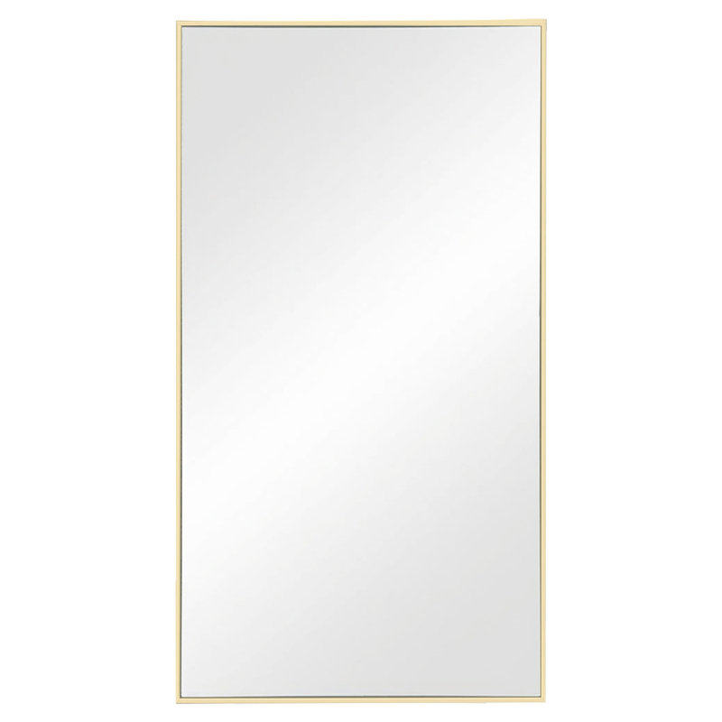 Miroir surdimensionné rectangulaire sur pied avec support, miroir mural, 83" x 44", Doré