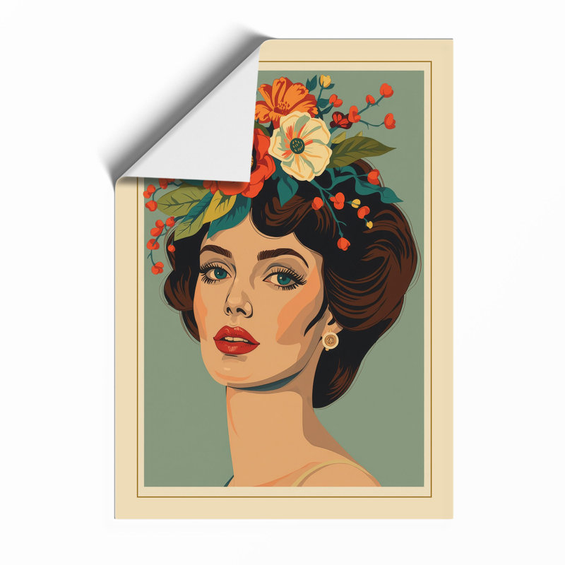 Blooms & Beauty Mid-Century - Framed Print, A2 - 59.4 x 42.0 cm, Unframed