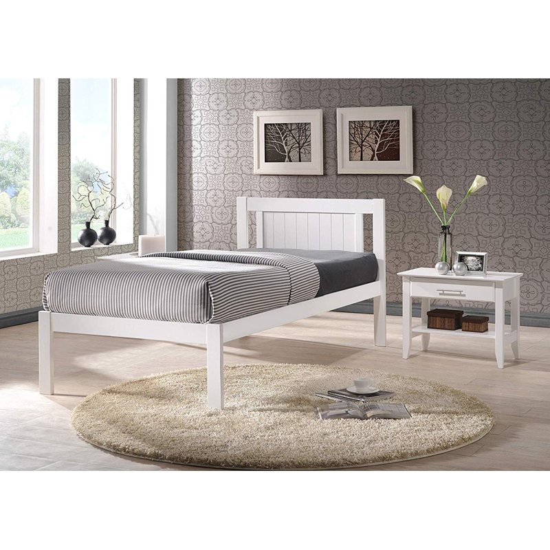 Riggs Solid Wood Bed with Mattress, Single (3'), Flex 1000