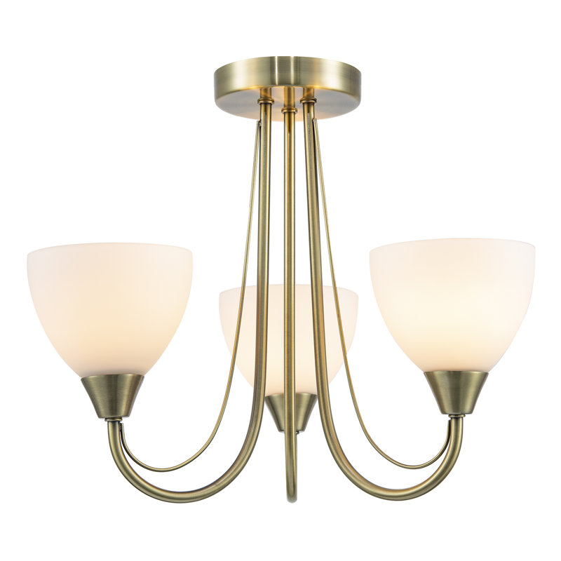 Semi Flush Mount, Antique Brass