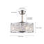 Ventilateur de plafond moderne en cristal 18 pouces avec télécommande sans source de lumière E26x4 Berlon