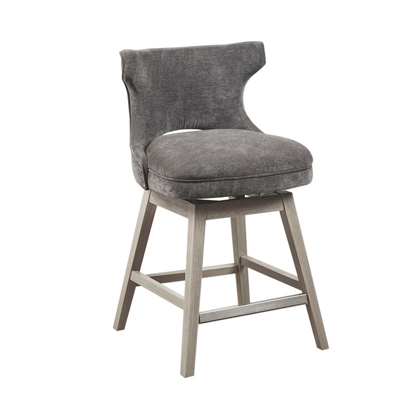 Tabouret de comptoir pivotant 25,75 po, Gris, Gris anthracite
