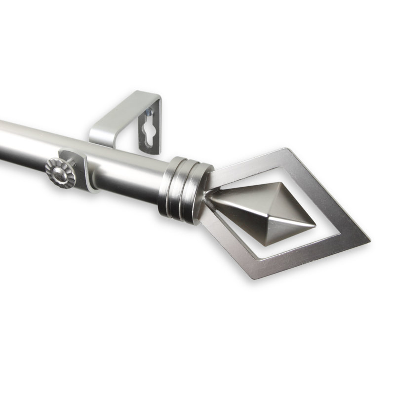 Tringle à rideaux simple Moeller, De 28 po à 48 po de largeur, Nickel satiné