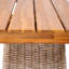 Banc d'extérieur 1 pièce en bois d'acacia, finition teck + osier brun
