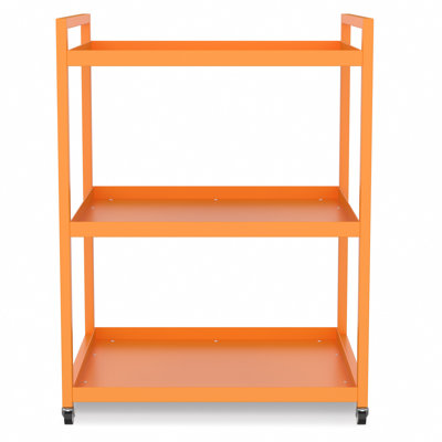 3-tier Utility Cart With Wheels Outdoor Rolling Metal Storage Organizer