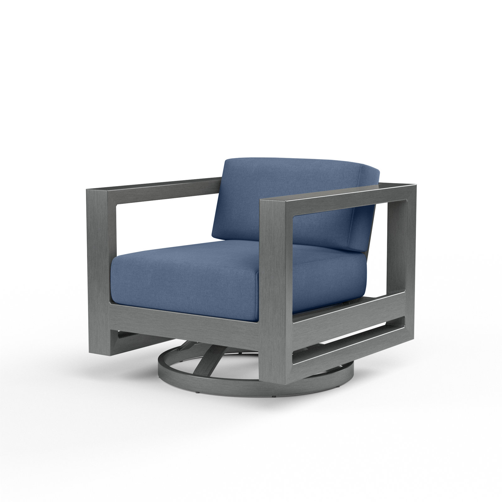 Georgie Swivel Aluminum Outdoor Lounge Chair , Sunbrella® Cushions Included, Spectrum Indigo Sunbrella®