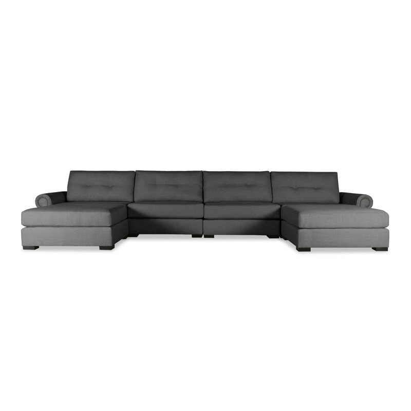 Mosely Upholstered U-Shaped Sectional Symmetrical, Charcoal Revolution®