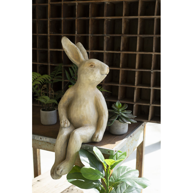  Façade de lapin en résine artificielle H 20 po - Décoration de jardin ou bibliothèque - Art de cour intérieure