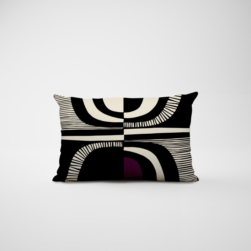 Housse et insert de coussin rectangulaire intérieur / extérieur en polyester / mélange de polyester Chamu, H 14 po x l 20 po