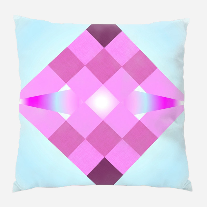 Fabric Geometric Microsuede Reversible Throw Pillow