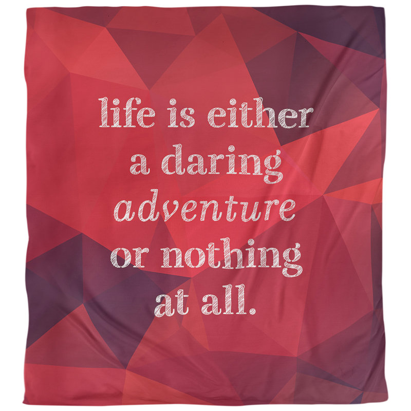 Housse de couette simple Life Adventure Quote, Housse de couette pour très grand lit, Rubis