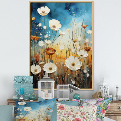 «Meadow Pointillism II - Floral and Botanical Wall Art Living Room»