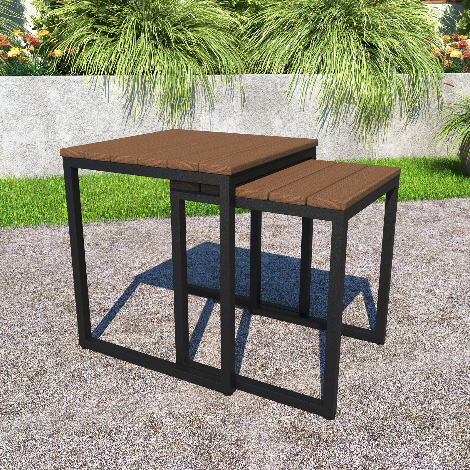 Townsend 19" Patio Side Table, Mahogany
