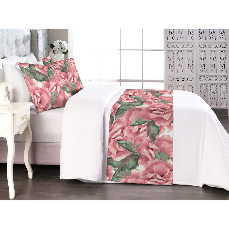 Ensemble de chemin de lit Ambesonne Rose Design, Très grand lit