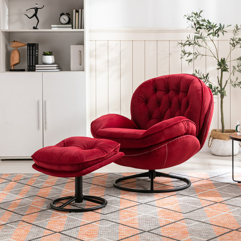 Chaise de salon avec repose-pieds Accent Chair, Noir