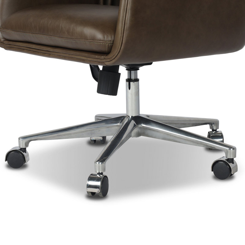 Humphrey Leather Swivel Office Chair, Sonoma Olive