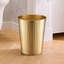 Poubelle en métal gaufré de 1,8 gallon Ridge pour bureau à domicile, poubelle décorative, poubelle de salle de bain moderne, or brossé-120869564